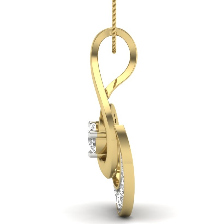 18K Yellow Gold Maria Fancy Designer Natural diamond Pendant - Image 4
