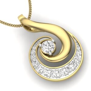 18K Yellow Gold Maria Fancy Designer Natural diamond Pendant
