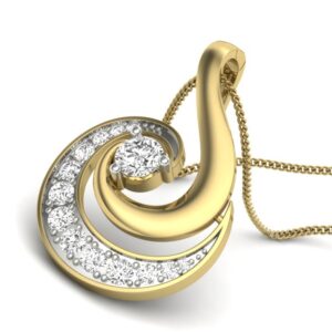 18K Yellow Gold Maria Fancy Designer Natural diamond Pendant