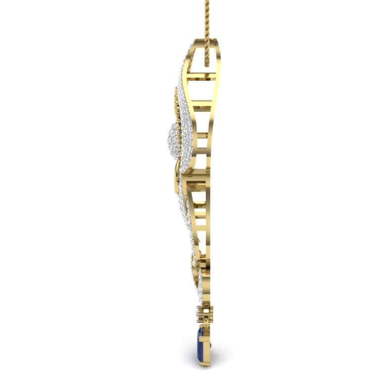 18K Yellow Gold Juli Designer Diamond Pendant - Image 4
