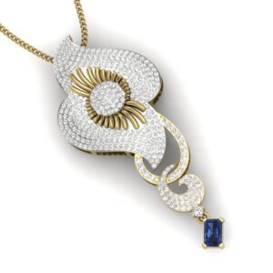 18K Yellow Gold Juli Designer Diamond Pendant