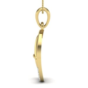 18K Yellow Gold Alphabet - A Diamond Pendant For Women