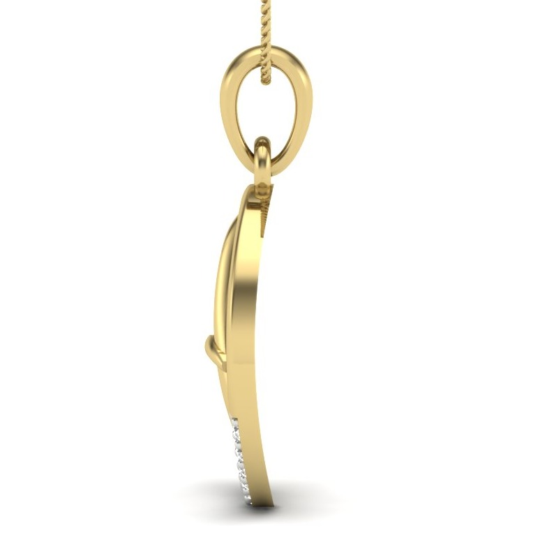 18K Yellow Gold Alphabet - A Diamond Pendant For Women - Image 4