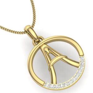 18K Yellow Gold Alphabet - A Diamond Pendant For Women
