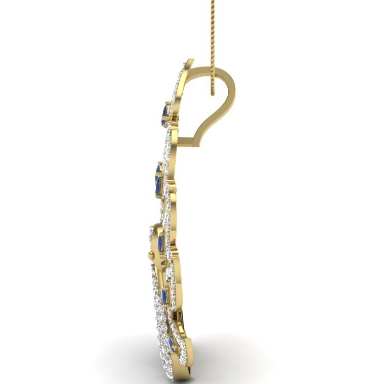 18KT Yellow Gold Morni Natural Diamond Pendant - Image 4