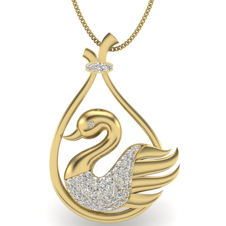 18KT Yellow Gold Dianna Natural Diamond Pendant