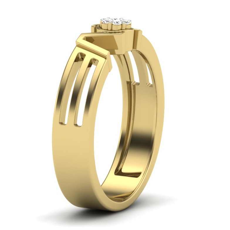 18KT Yellow Gold Love Promise Ring - Image 4
