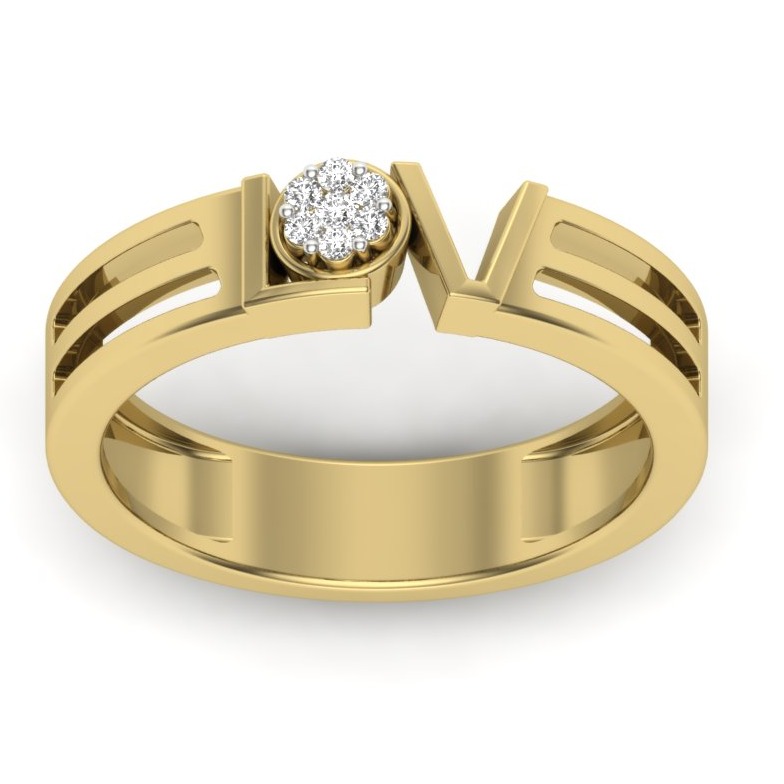 18KT Yellow Gold Love Promise Ring - Image 2