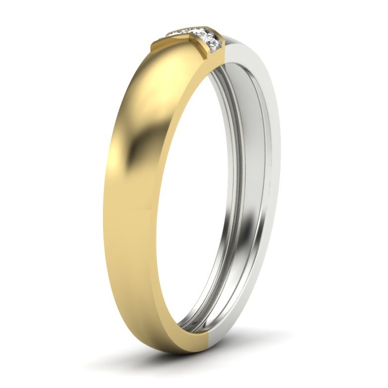 18KT Yellow Gold Aariyan Diamond Wedding Ring - Image 3