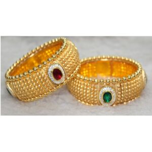 916 Gold Colorful Stone Kada