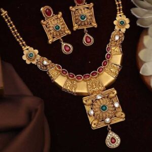22KT Antique Choker Bridal Necklace Set
