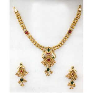 22KT Colorful Bridal Necklace Set-006