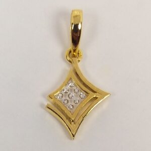 18KT Gold Real Diamond Setting In Glass Designer Pendant