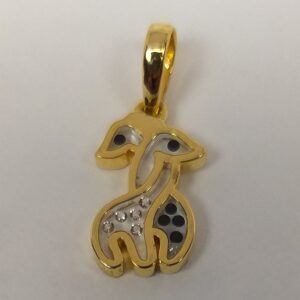 18KT Gold Real Diamond Setting In Glass Kids Pendant