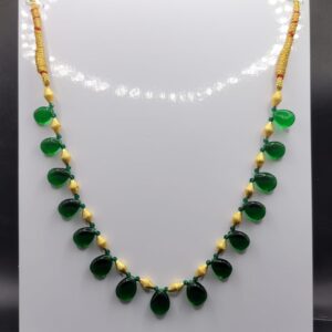 916 Gold Emerald Stone Necklace