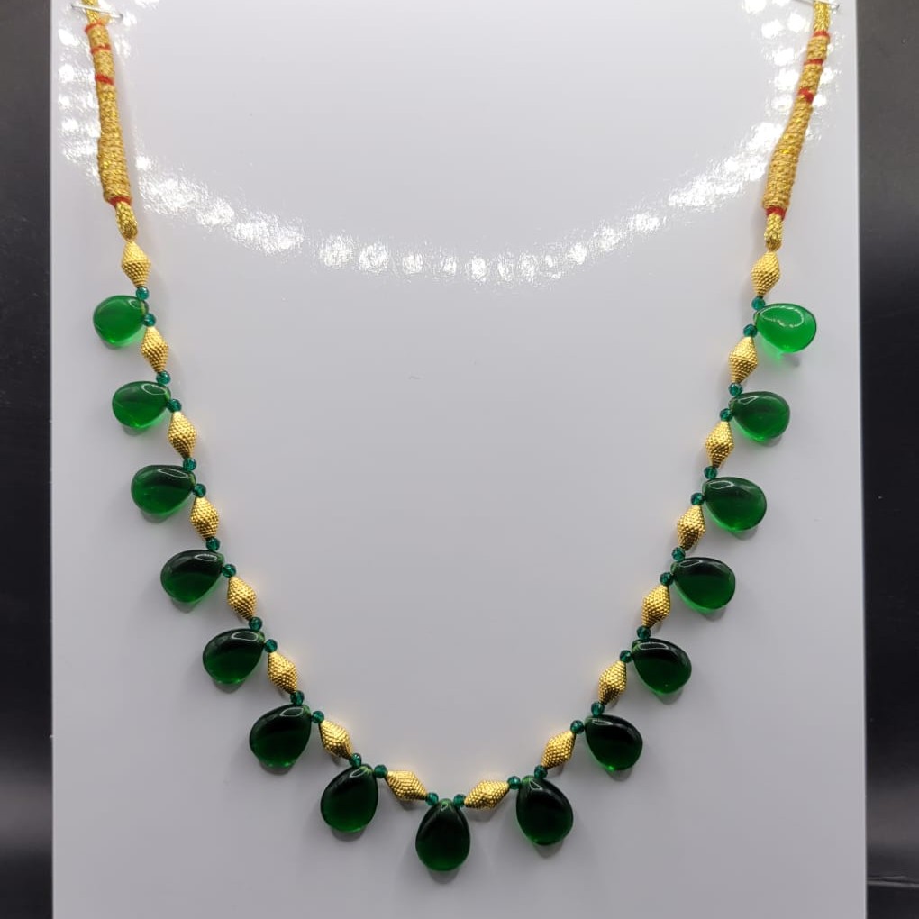 916 Gold Emerald Stone Necklace