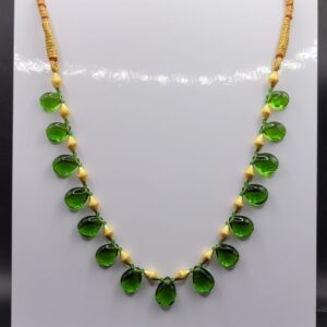 22K Gold Green Stone Necklace