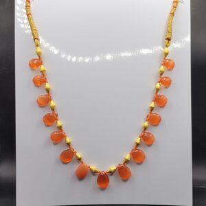 22K Gold Orange Colorstone Necklace