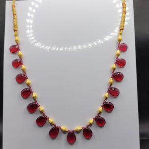 916 Gold Red Stone Necklace