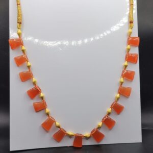 916 Gold Orange Colorstone Necklace