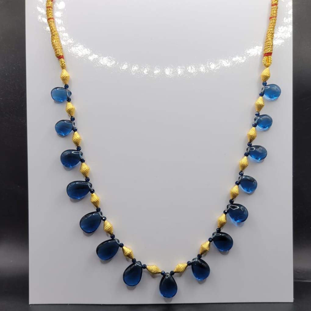 22K Gold Blue Stone Necklace