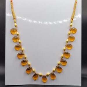 916 Gold Yellow Color Stone Necklace