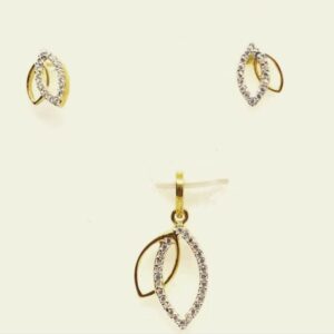 916 Gold CZ Fancy Pendant Set