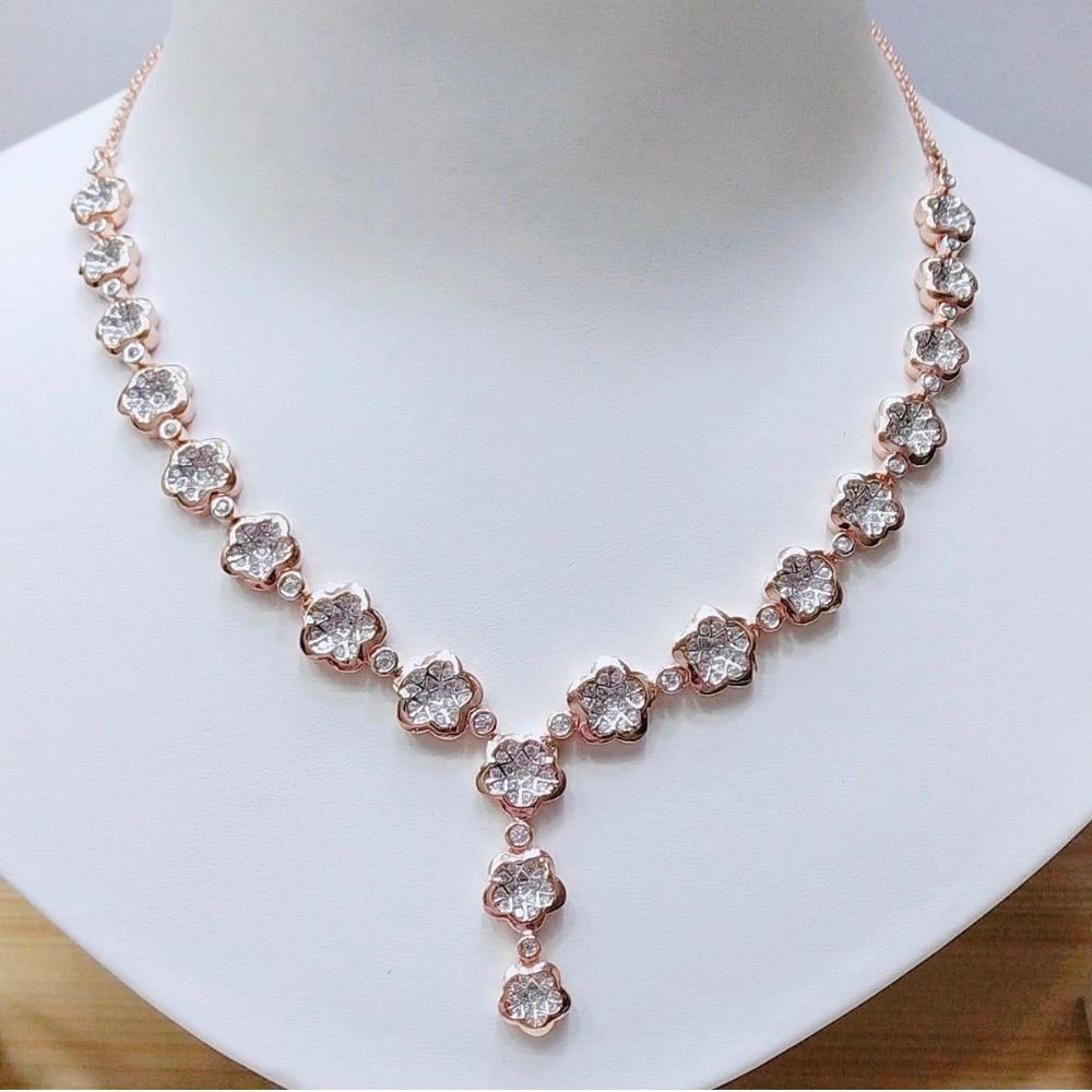 18K Rose Gold Plated Floral Design Necklace MJ-N004