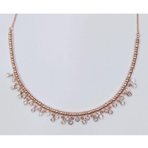 Rose Gold Plated Modern Necklace For Women MJ-N003