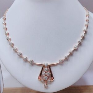 18K Gold CZ Stylish Necklace MJ-N002