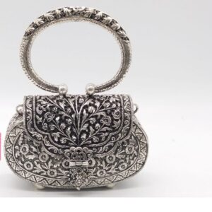 Mesmerizing Real Silver Heirloom Purse Classic Bag In Fine Carvings