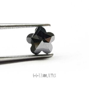 0.99 Carat Natural Diamond Flower Shape Black Color Natural Loose Diamond