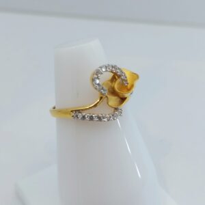 22K Gold CZ Delicate Ring