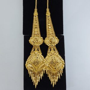 Gold Earring with Earchain