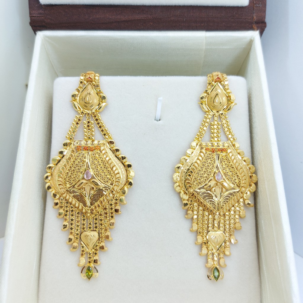 916 gold earrings with chain - Image 5