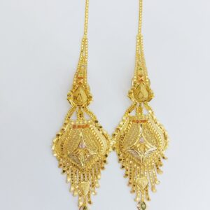 916 gold earrings with chain