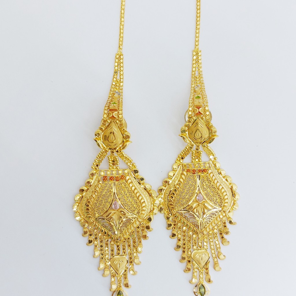 916 gold earrings with chain - Image 4