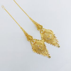 916 gold earrings with chain