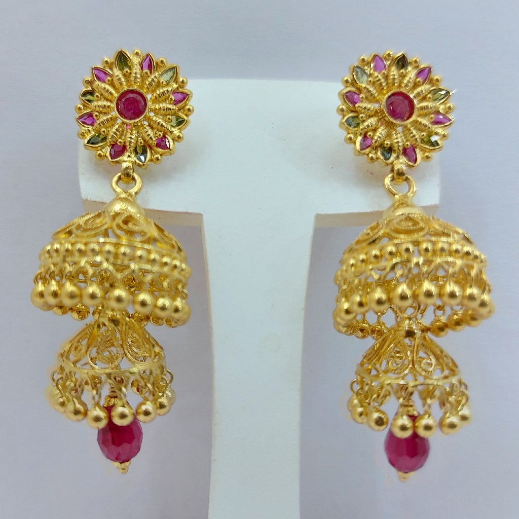 Gold jummar earrings - Image 4