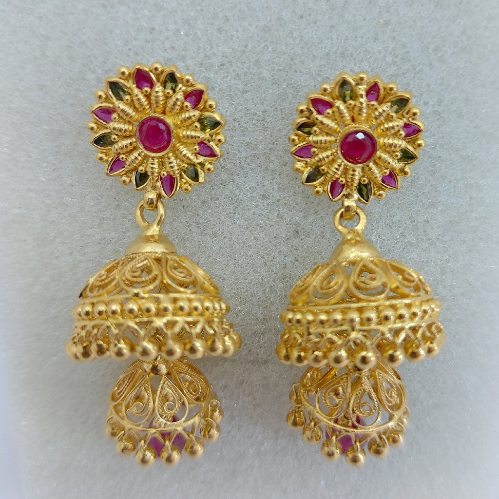 Gold jummar earrings - Image 3