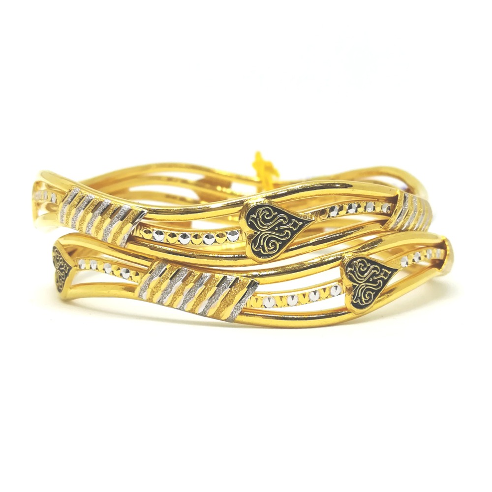 916 Gold Antique Machine Cut Bangle