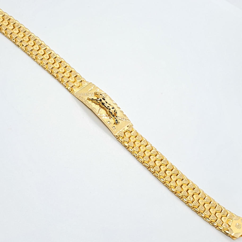 22.k Gold  Jaguar Design Gents Bracelet