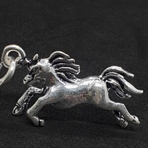 Silver Fancy Horse Design Keychain
