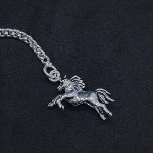 Silver Fancy Horse Design Keychain