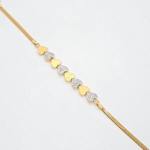 22.k Gold Heart Shape Ladies Bracelet