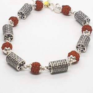 Silver Antique Rudraksh Gents Bracelet