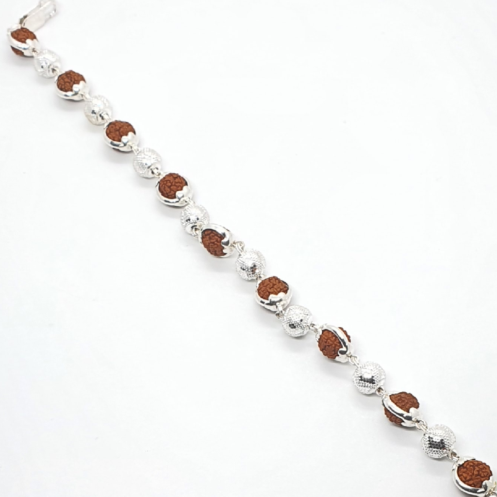 Silver 925 rudraksh Gents bracelet - Image 3
