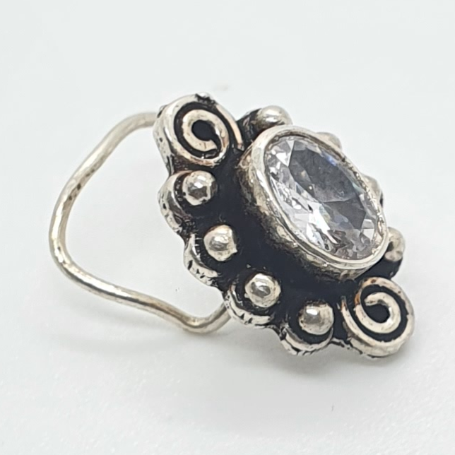 Silver Antique Nose Pin - Image 2