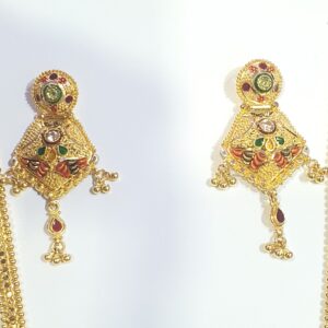 22.k gold kalkatti long necklace set