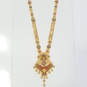 22.k gold kalkatti long necklace set